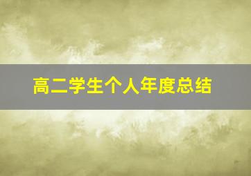 高二学生个人年度总结