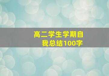 高二学生学期自我总结100字