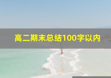 高二期末总结100字以内