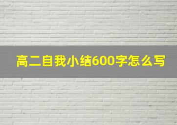 高二自我小结600字怎么写