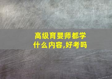 高级育婴师都学什么内容,好考吗