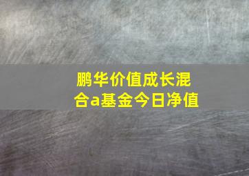 鹏华价值成长混合a基金今日净值