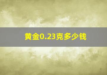 黄金0.23克多少钱