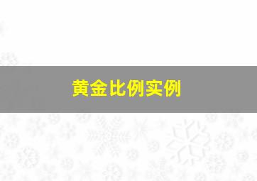 黄金比例实例