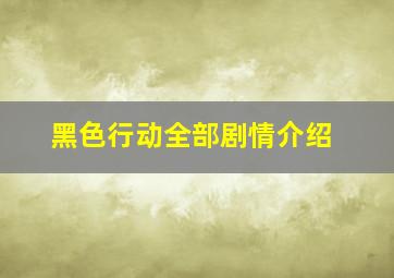 黑色行动全部剧情介绍