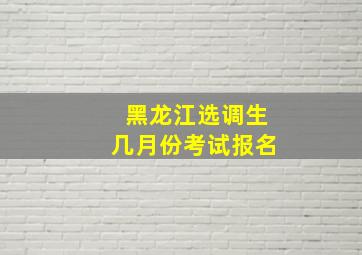 黑龙江选调生几月份考试报名