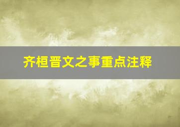 齐桓晋文之事重点注释