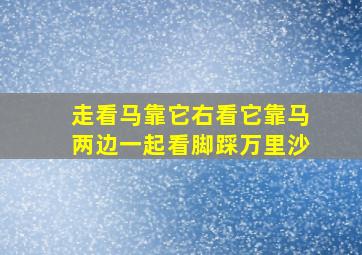 走看马靠它右看它靠马两边一起看脚踩万里沙