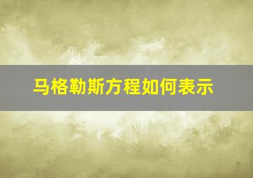 马格勒斯方程如何表示